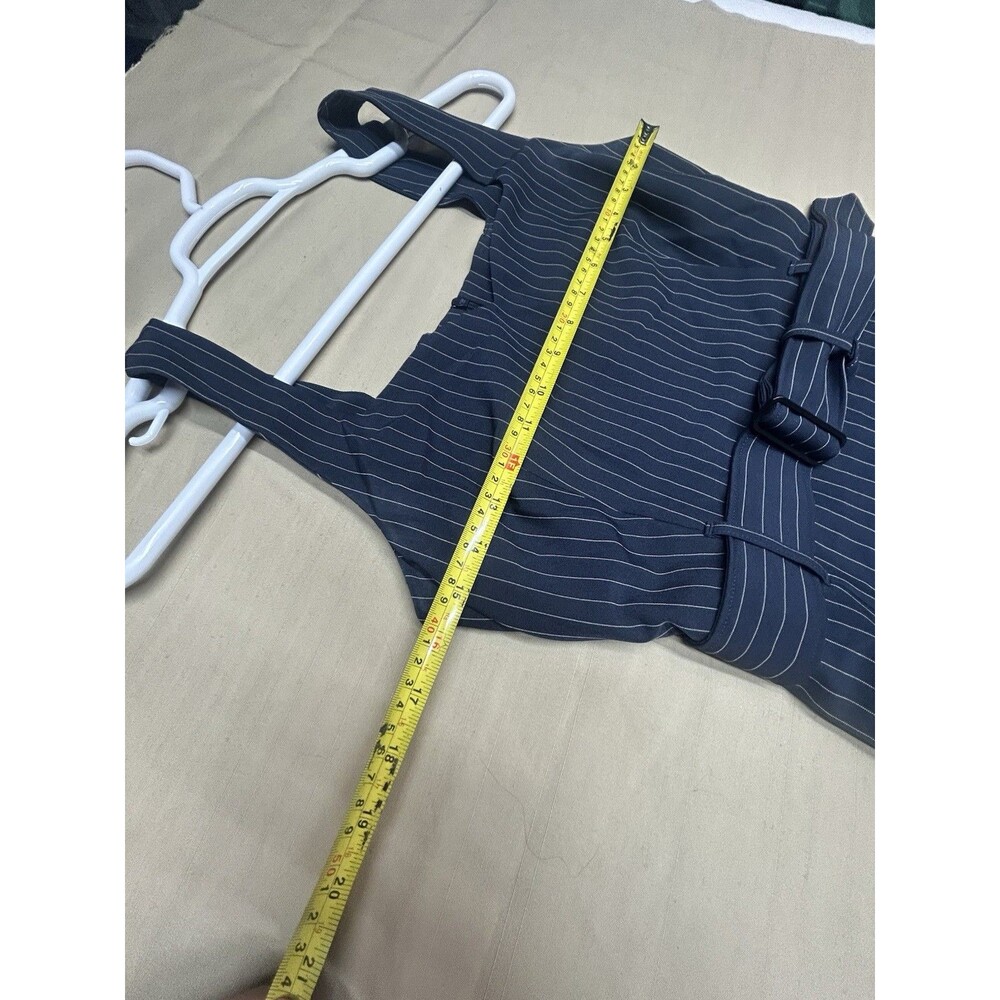 ⁠Banana Republic Navy Pinstripe Maxi Dress 4 Tall Belted Sleeveless Slit⁠ - Picture 4 of 12